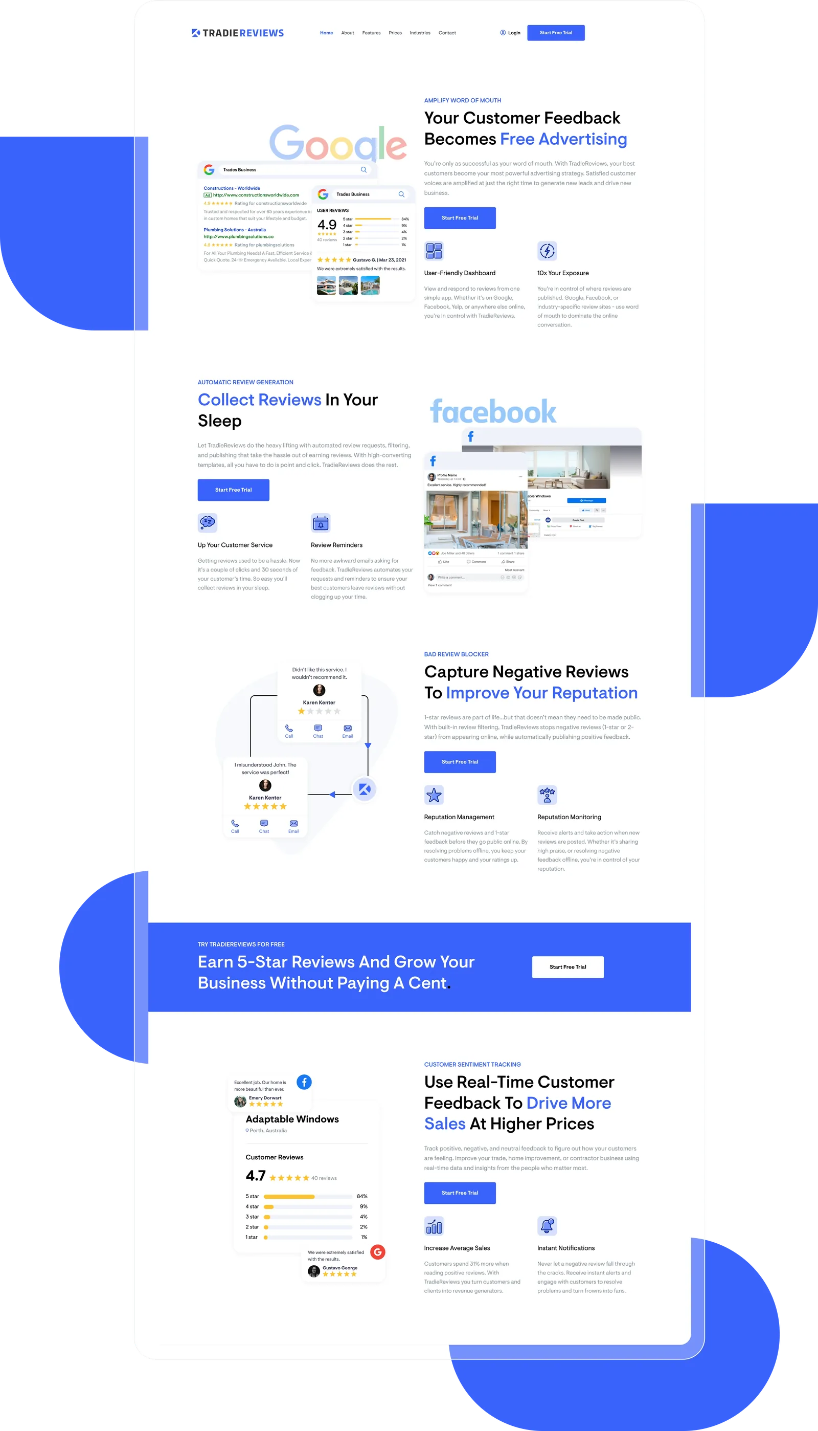 Landing page built around sign-ups