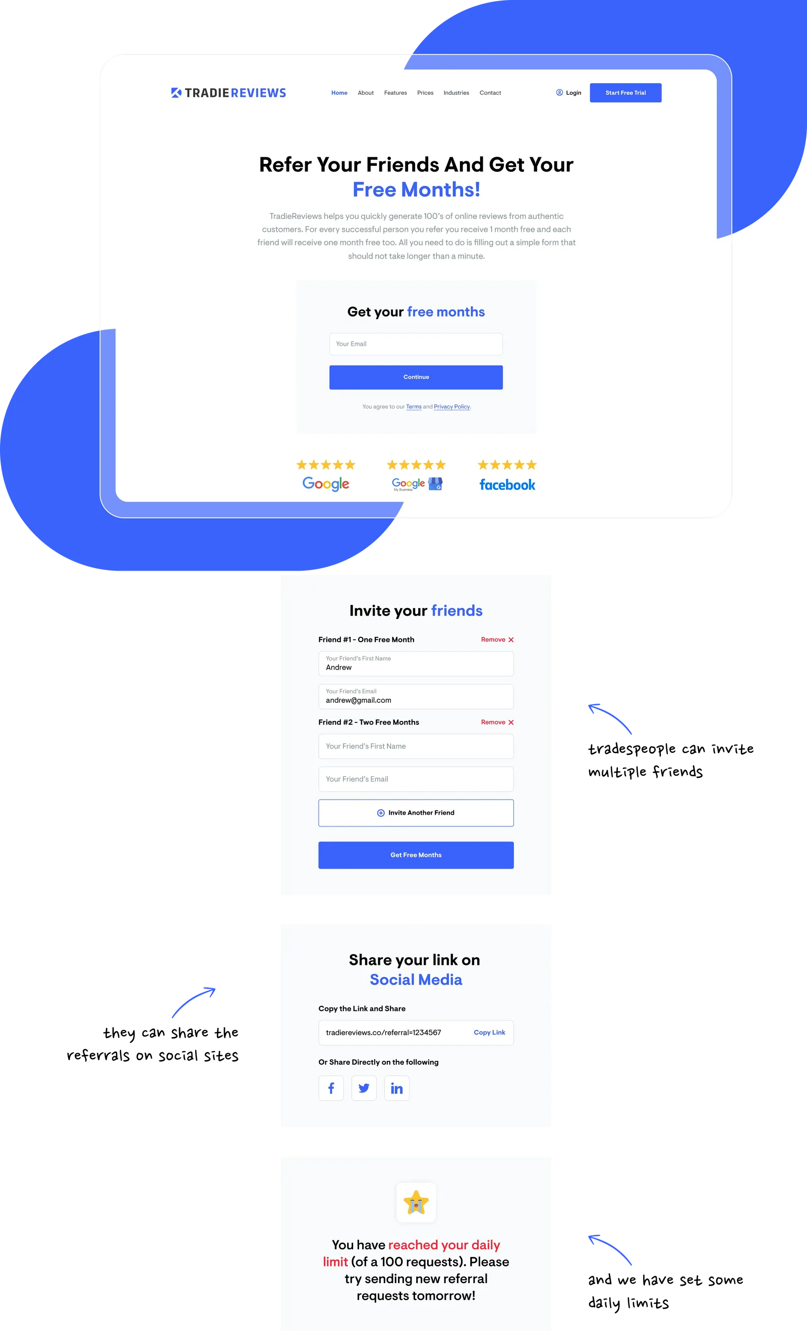 Referral flow without a login